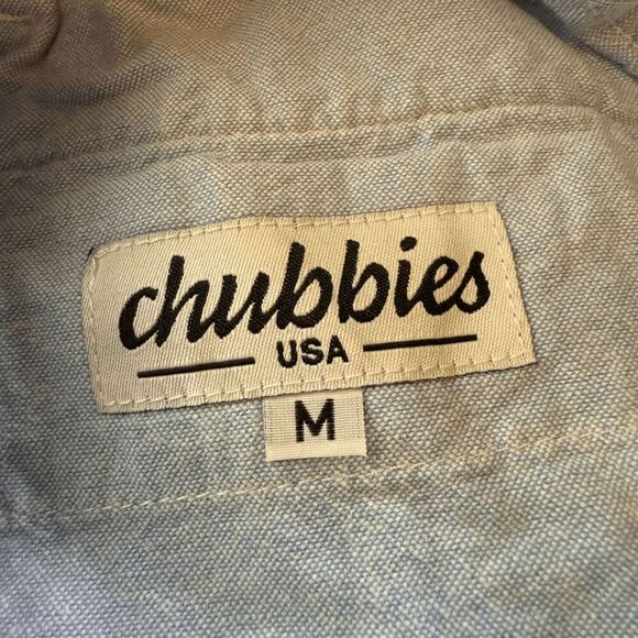 Chubbies Men's Striped Chambray Elastic Waist Chino Shorts Blue White Medium - Picture 3 of 8